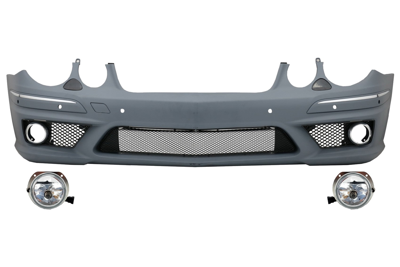Stoßstange für Mercedes W211 E-Klasse Facelift 06-09 Kühlergrill Nebelscheinwerfer CarPartsTuning