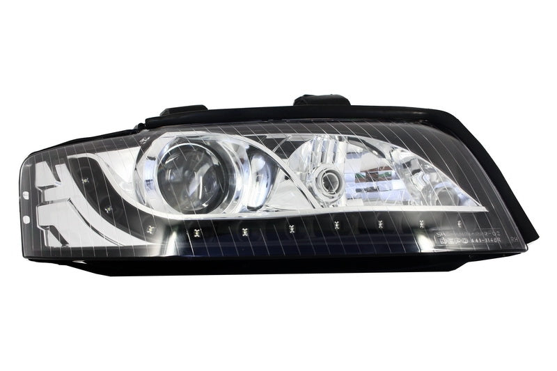 DAYLINE Scheinwerfer für AUDI A4 8E 2001-2004 LED Tagfahrlicht Look Schwarz - CarPartsTuning