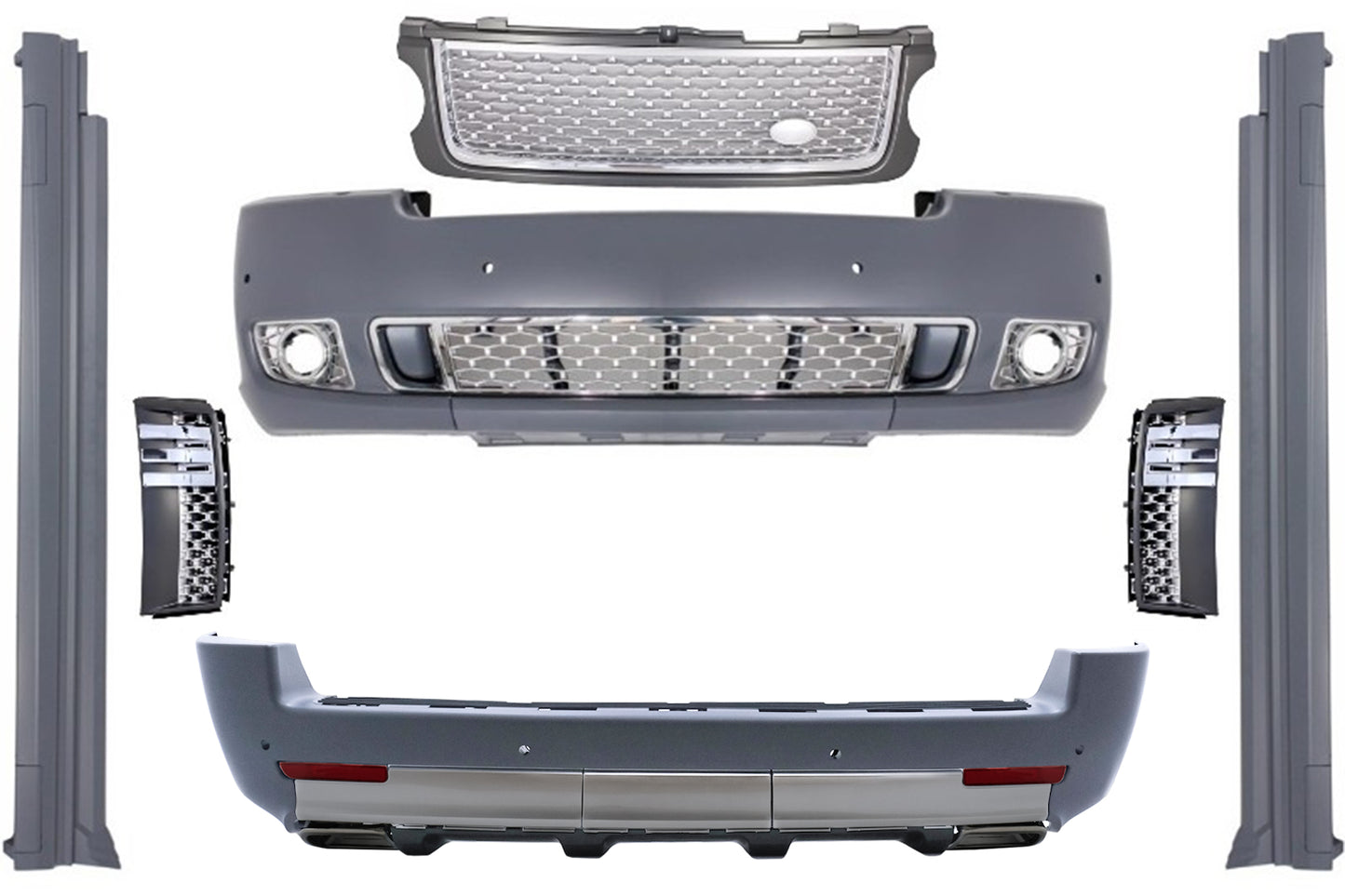 Bodykit für Range Rover Vogue L322 2002-2012 Autobiography Look Gitter Chrom CarPartsTuning