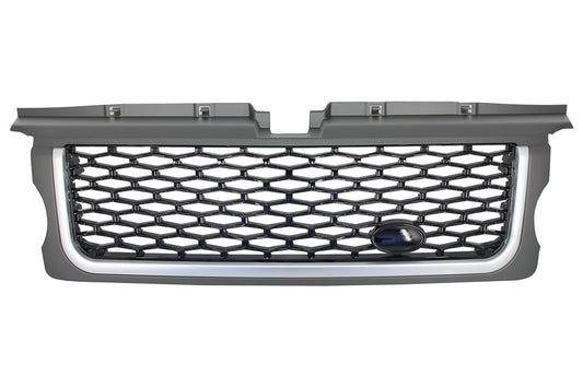 Mittelgrill Und Seitliche Lüftungsschlitze Passend Für Land Range Rover Sport L320 (2005-2008) Autobiography Look Platinum Black Edition KITT Specials