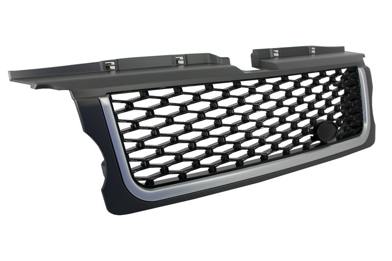 Mittelgrill Und Seitliche Lüftungsschlitze Passend Für Land Range Rover Sport L320 (2005-2008) Autobiography Look Platinum Black Edition KITT Specials