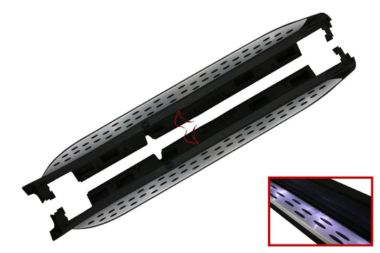 Trittbretter Passend Für Mercedes Gl-Klasse X166 (2012-2015) GLS-Klasse Facelift (2016-2018) Seitenstufen Mit LED-Innenbeleuchtung KITT
