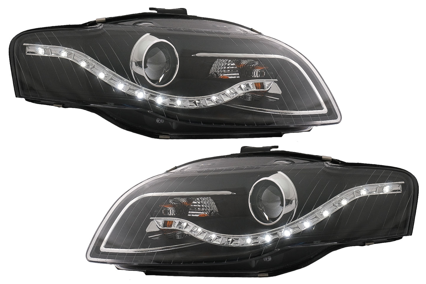 Scheinwerfer LED DRL Tagfahrlicht für AUDI A4 B7 11.04-03.08 Headlamp Schwarz CarPartsTuning