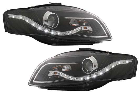 Scheinwerfer LED DRL Tagfahrlicht für AUDI A4 B7 11.04-03.08 Headlamp Schwarz CarPartsTuning