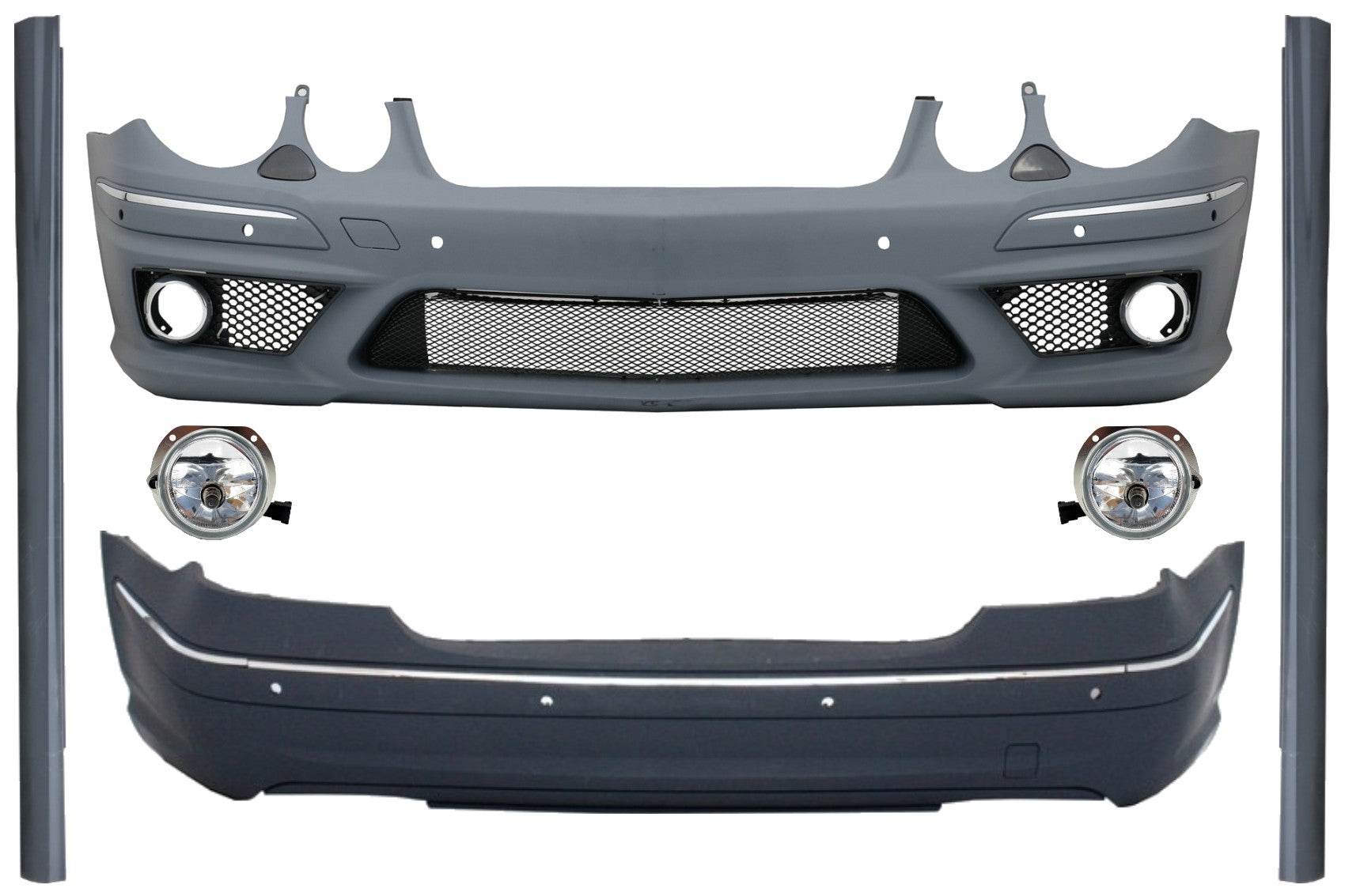 Bodykit für Mercedes E-Klasse W211 02-09 Stoßstange Seitenschweller E63 Look CarPartsTuning