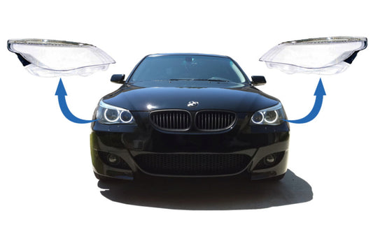 Scheinwerfer Objektiv-Gläser für BMW 5 E60 E61 Non-LCI 2003-03.2007 Limo Touring Carpartstuning Austria