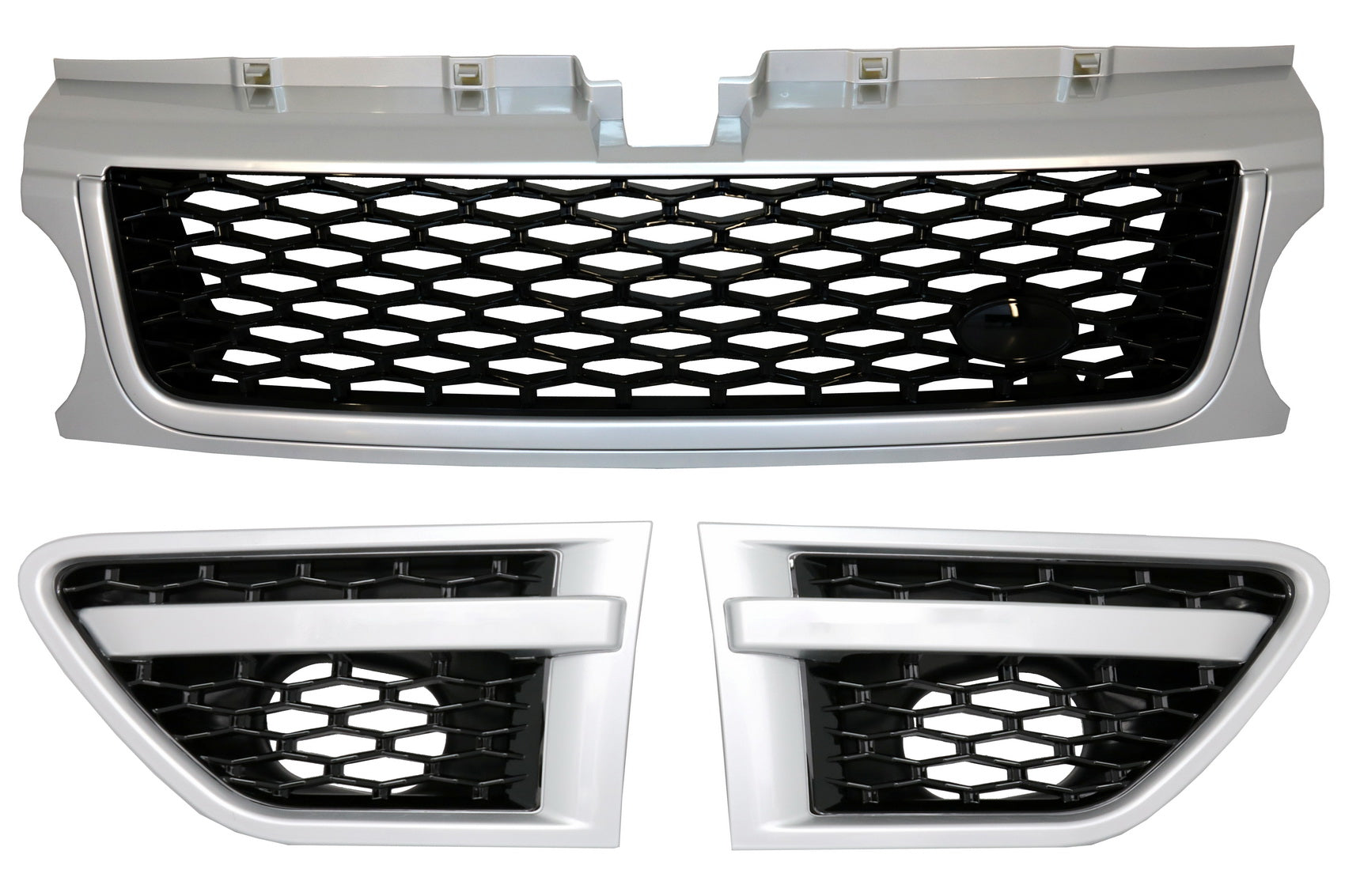 Kühlergrill Vents für Sport Facelift 09-13 L320 Autobiographie Look Silber CarPartsTuning