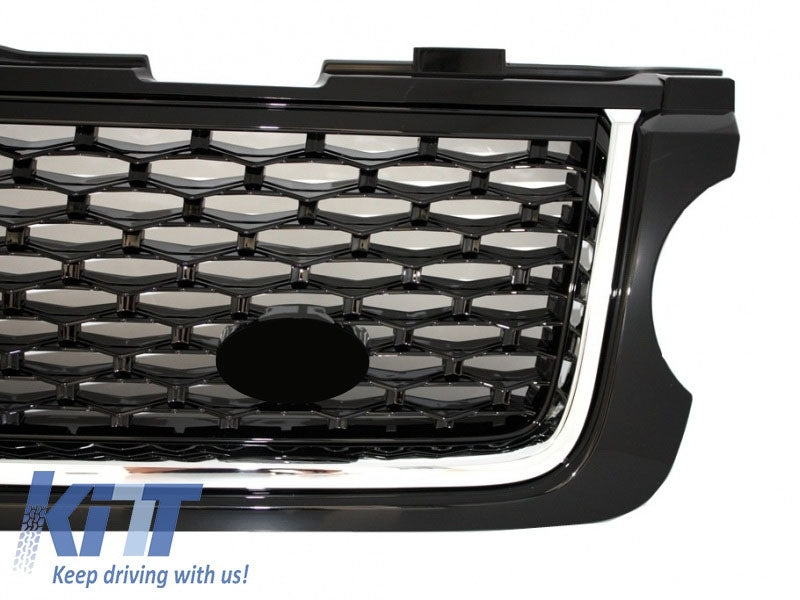Mittelgitter Und Seitliche Lüftungsschlitze Passend Für Land Rover Range Rover Vogue (L322) (2010-2012) Autobiography Look All Black Edition KITT