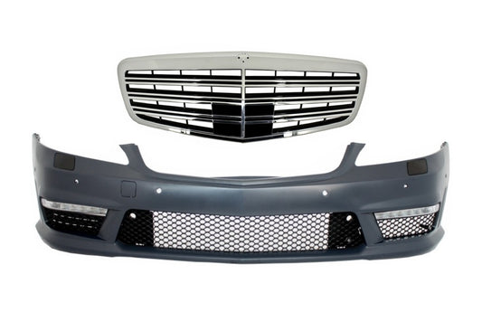 Frontstoßstange für Mercedes S-Klasse W221 05-12 Zentralgrill S63 S65 Design CarPartsTuning