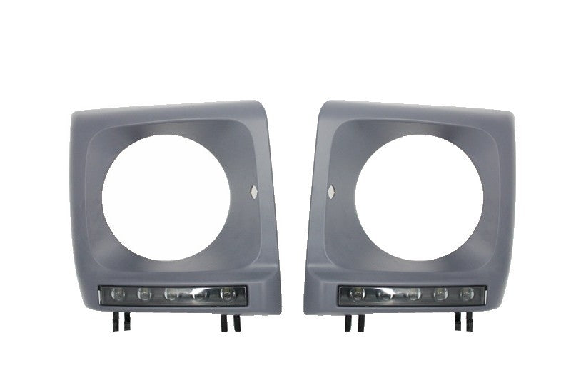 Scheinwerferblenden Mit LED Tagfahrlicht Passend Für Mercedes G-Klasse W463 (1989-2012) G65 Design Schwarz KITT