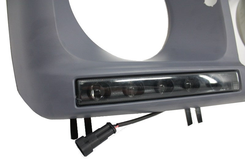Scheinwerferblenden Mit LED Tagfahrlicht Passend Für Mercedes G-Klasse W463 (1989-2012) G65 Design Schwarz KITT