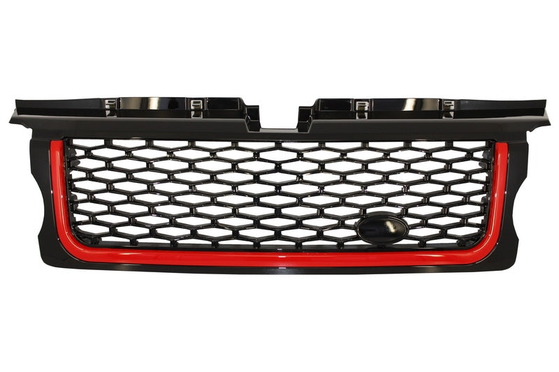 Mittelgrill Und Seitliche Lüftungsschlitze Passend Für Land Range Rover Sport L320 (2005-2008) Autobiography Look Black Red Edition KITT