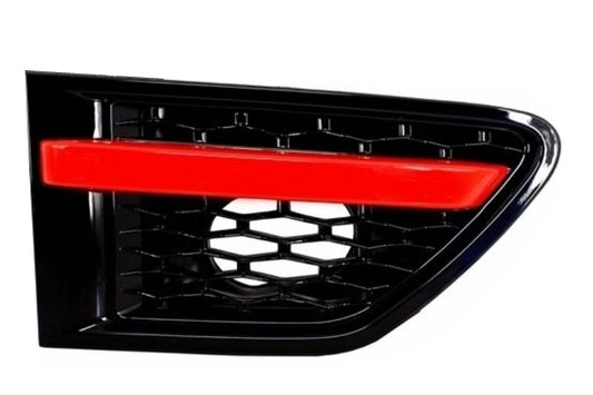 Mittelgrill Und Seitliche Lüftungsschlitze Passend Für Land Range Rover Sport L320 Facelift (2010-2013) Autobiography Look Black Red Edition KITT