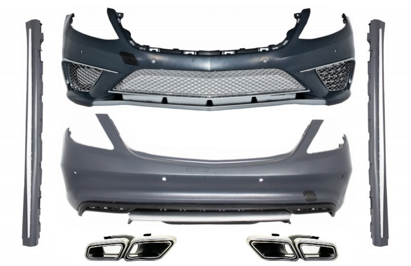 Bodykit für Mercedes S-Klasse W222 13-17 Stoßstange Seitenschweller S63 Look CarPartsTuning