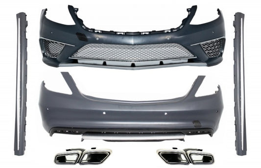 Bodykit für Mercedes S-Klasse W222 13-17 Stoßstange Seitenschweller S63 Look CarPartsTuning