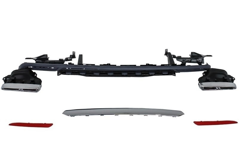 Stoßfïänger Diffusor für Mercedes S W222 2013+ Auspuff Schalldämpfer S65 Look CarPartsTuning