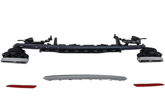 Stoßfïänger Diffusor für Mercedes S W222 2013+ Auspuff Schalldämpfer S65 Look CarPartsTuning