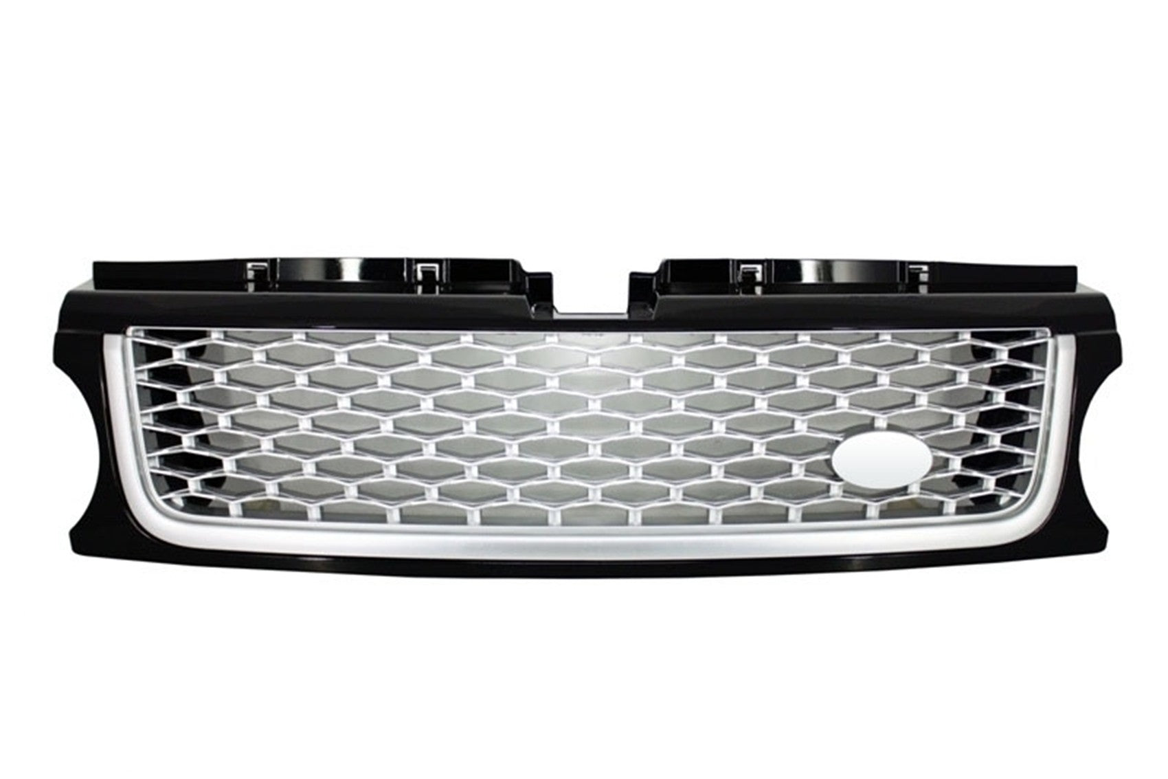 Frontgrill Und Seitliche Lüftungsschlitze Passend Für Land Range Rover Sport L320 Facelift (2009-2013) Autobiography Look Black Silver Edition KITT