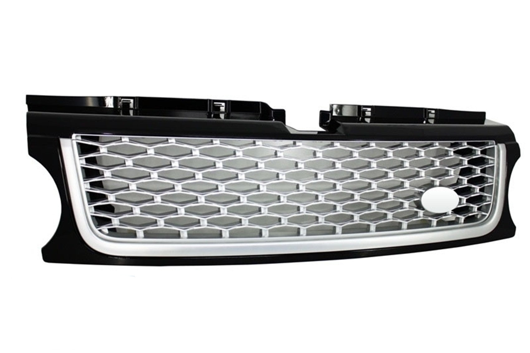 Frontgrill Und Seitliche Lüftungsschlitze Passend Für Land Range Rover Sport L320 Facelift (2009-2013) Autobiography Look Black Silver Edition KITT