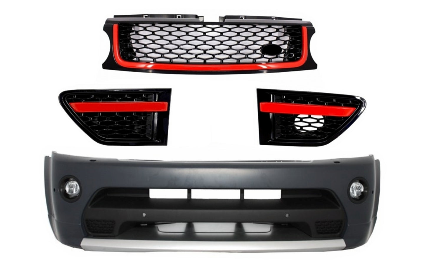 Stoßstange für Sport 09-13 L320 Gitter Versammlung Schwarz Rot AutobiographyLook CarPartsTuning