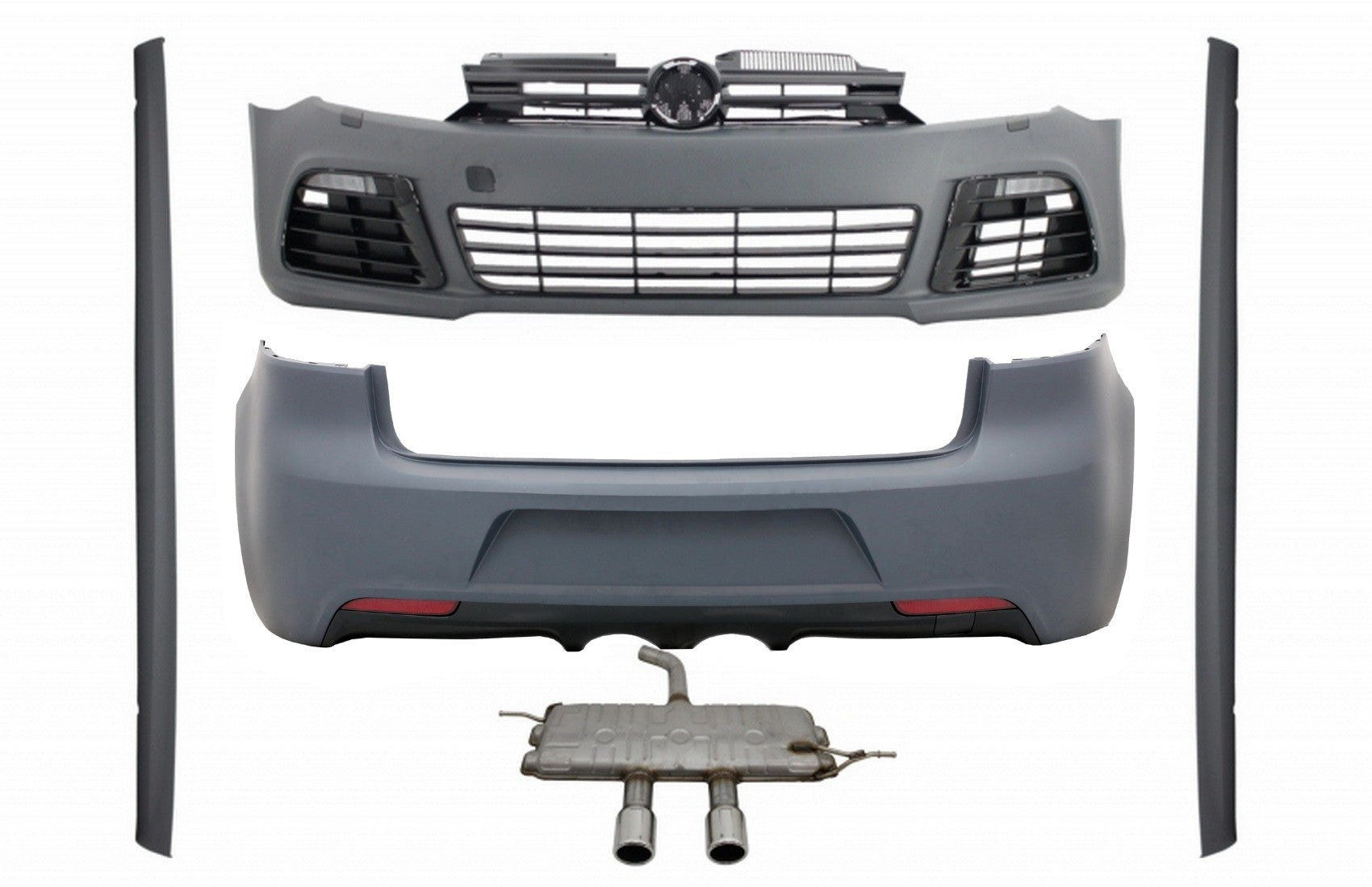 Bodykit für VW Golf VI 6 R20 Look 2008-2013 Komplett Abgassystem R20 Look CarPartsTuning