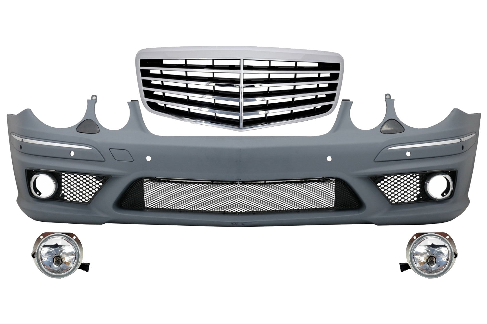 Stoßstange für Mercedes W211 E-Klasse 02-09 Facelift Frontgrill Nebelscheinwerfer CarPartsTuning