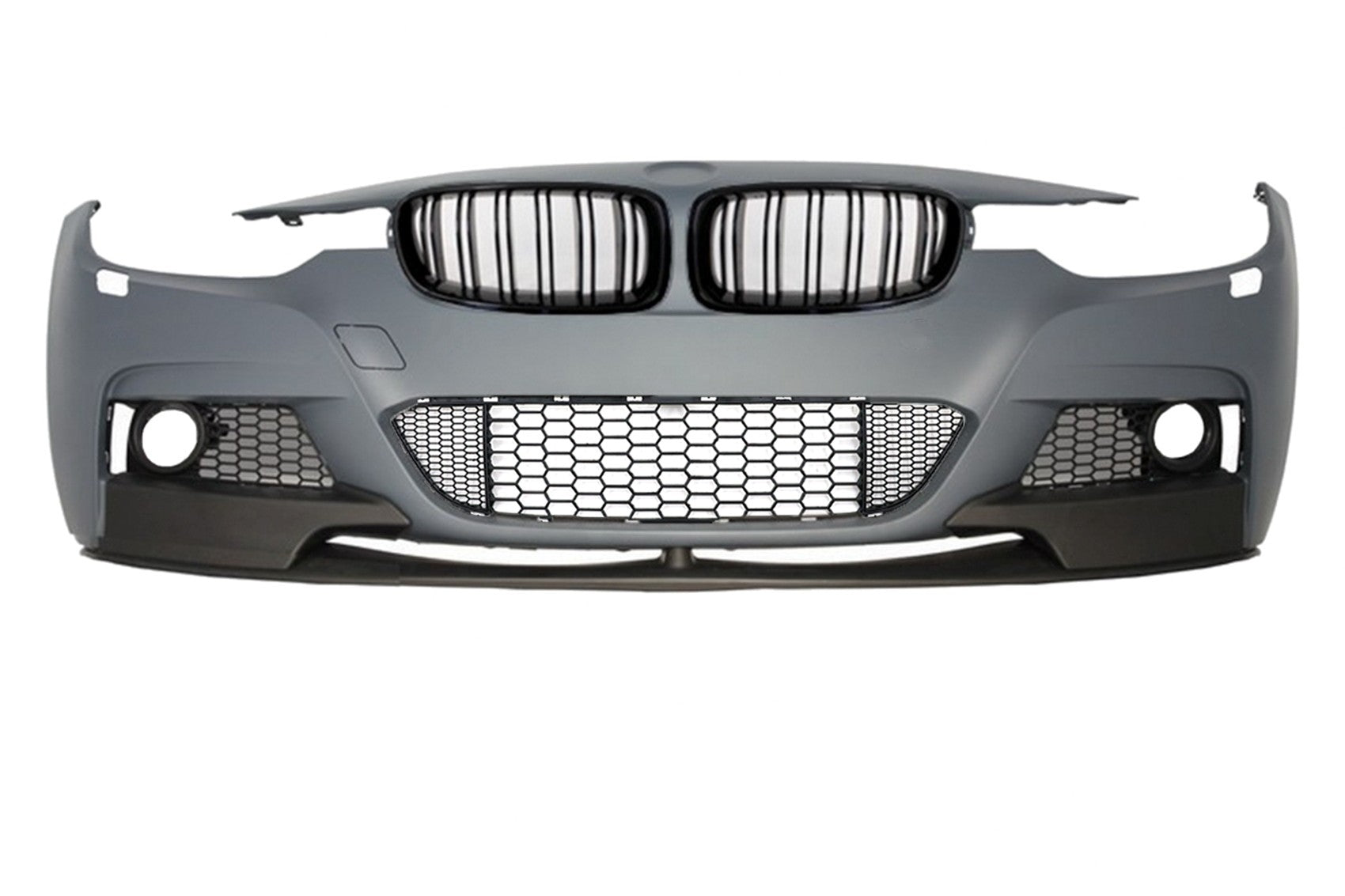 Frontstoßstange für BMW 3er F30 F31 2011+ M-Sport Look Gitter Doppelt Streifen Schwarz Carpartstuning Austria