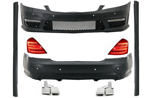 Facelift Body Kit für Mercedes S-Klasse W221 LWB 05-09 Stoßstange Licht Auspuff CarPartsTuning