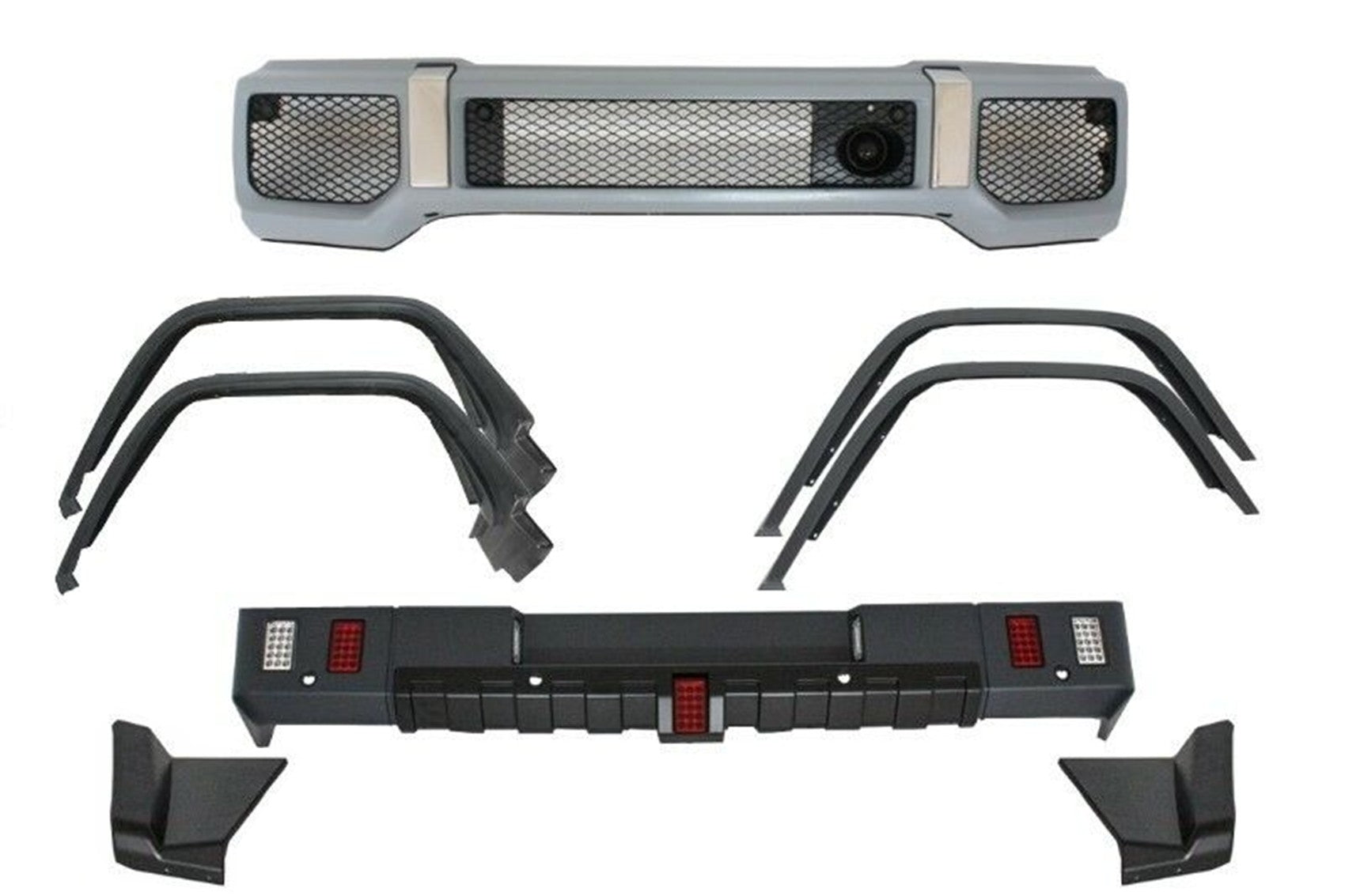 Kit für Mercedes G W463 1989-2013 G63 G65 Look mit Kotflügelverbreiterung Radkästen CarPartsTuning