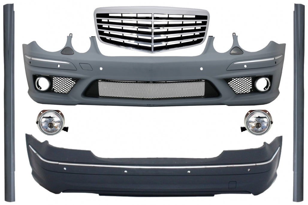 Bodykit für Mercedes E-Klasse W211 02-09 Stoßstange Grill Seitenschweller E63 Look CarPartsTuning