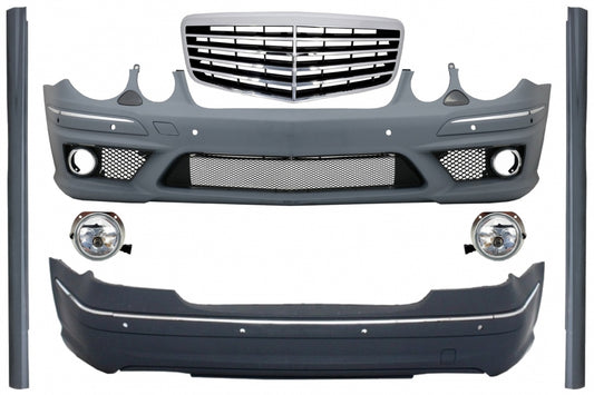 Bodykit für Mercedes E-Klasse W211 02-09 Stoßstange Grill Seitenschweller E63 Look CarPartsTuning