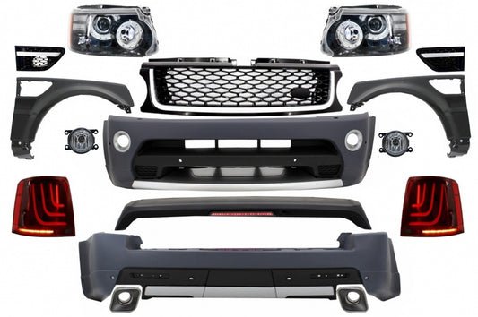Komplettes Bodykit Passend Für Land Range Rover Sport L320 Facelift (2009-2013) Autobiography Design Glohh LED Rückleuchten Gl-3 Dynamic KITT