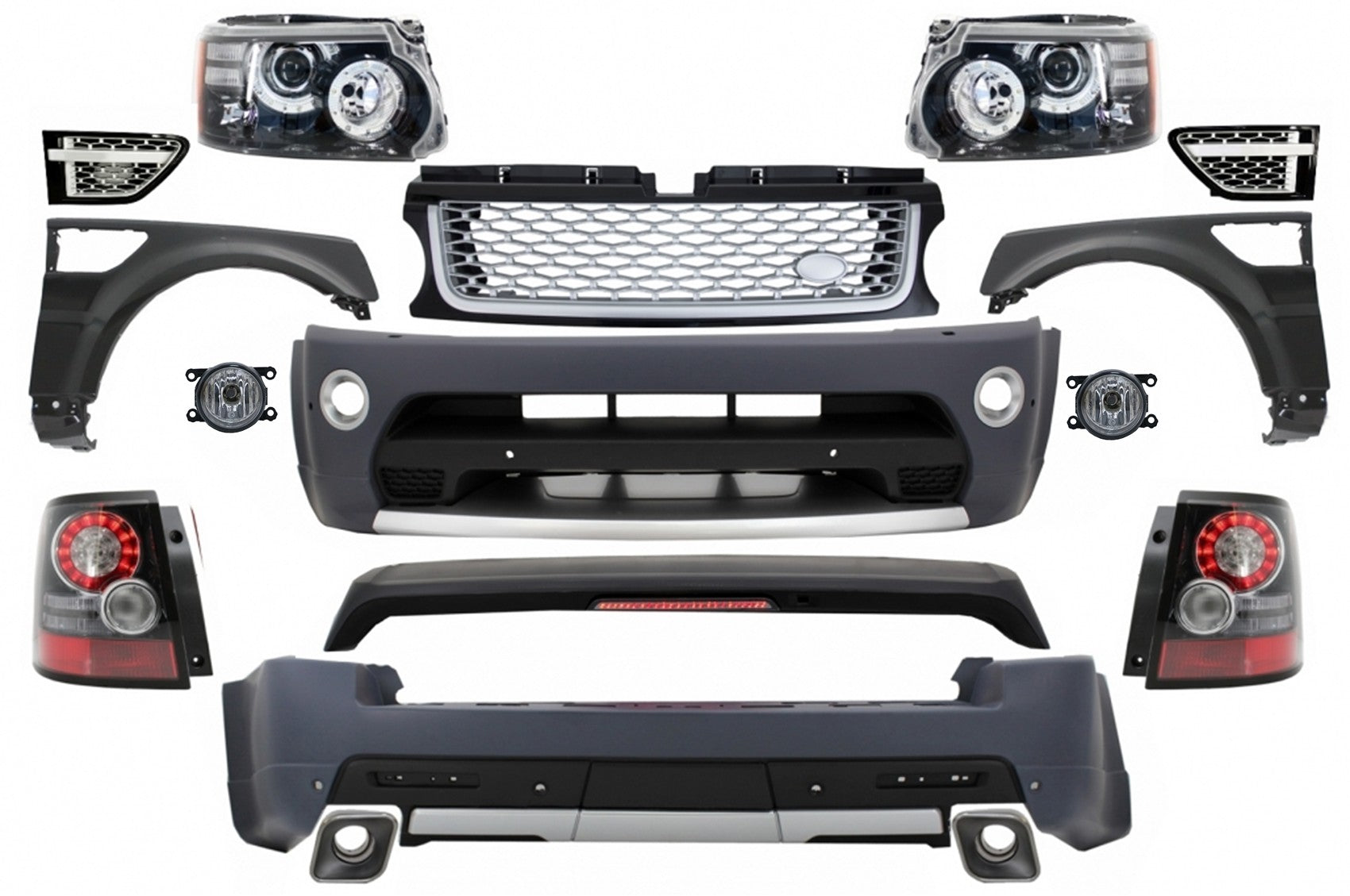 Body Kit Kotflügel für Range Rover Sport L320 Facelift 09-13 Autobiography Design Kühlergrill CarPartsTuning