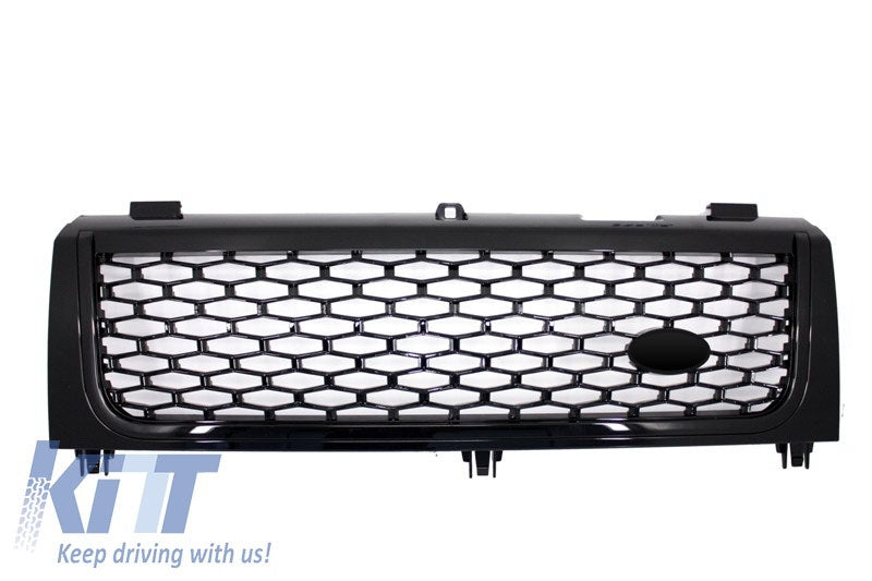 Kühlergrill Seitenschlitze für Land Range Rover Vogue III L322 02-05 Autobiography Supercharged Design Alles schwarz CarPartsTuning
