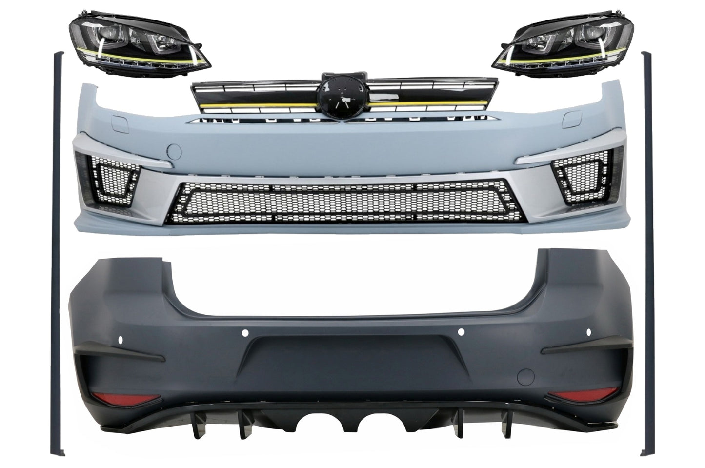 Bodykit für VW Golf 7 VII 12-17 R400 Look Scheinwerfer 3D LED DRL FLOWING Dynamisch CarPartsTuning