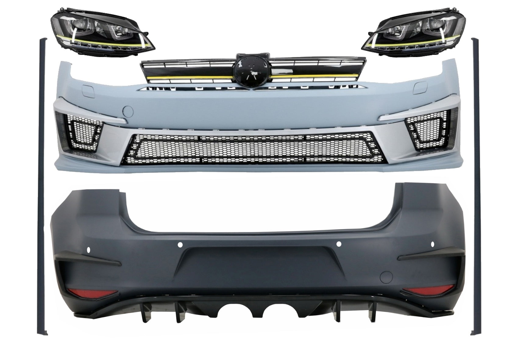 Bodykit für VW Golf 7 VII 12-17 R400 Look Scheinwerfer 3D LED DRL FLOWING Dynamisch CarPartsTuning