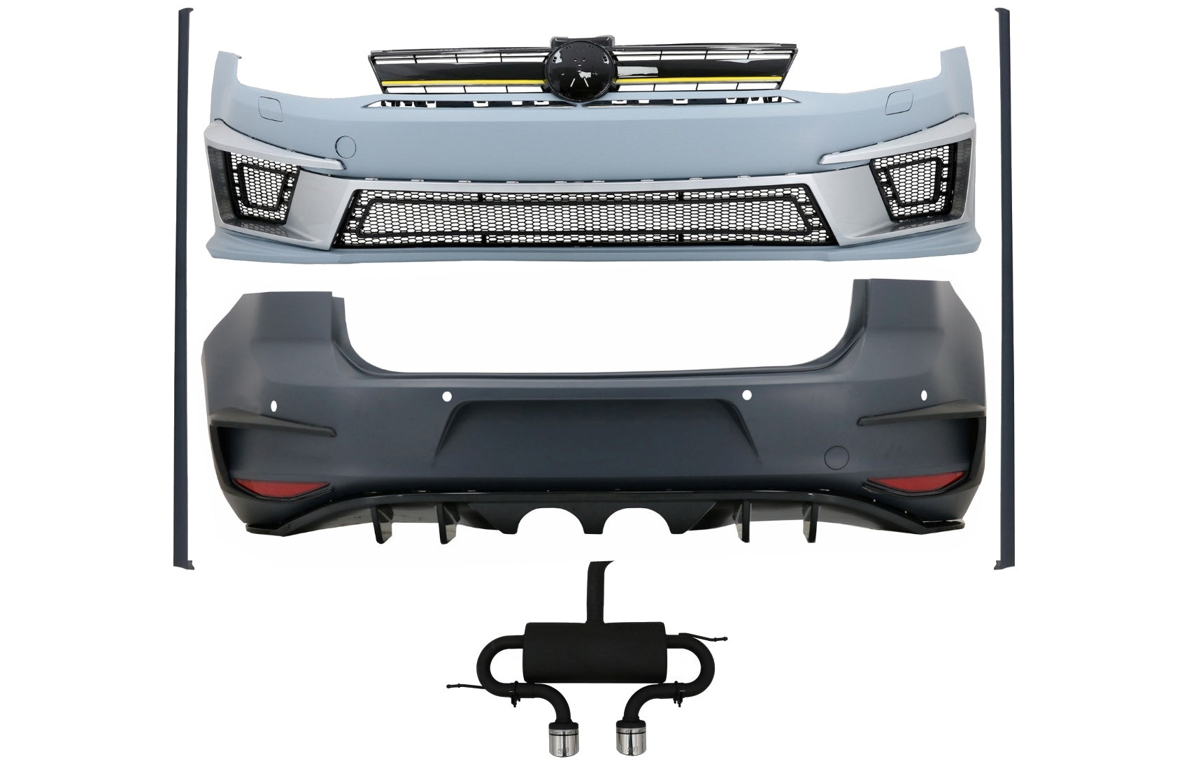 Komplettes Bodykit passend für VW Golf 7 VII 5G1 (2012-2017) R400 Design mit kompletter Abgasanlage ab Kat KITT