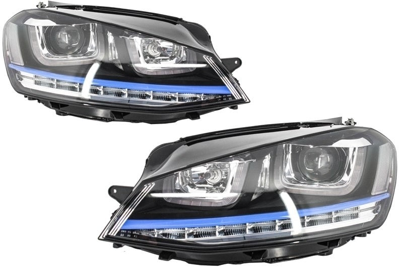 Scheinwerfer 3D LED Fernlicht für VW Golf 7 VII 12-17 GTE Look FLOWING Dynamic- CarPartsTuning