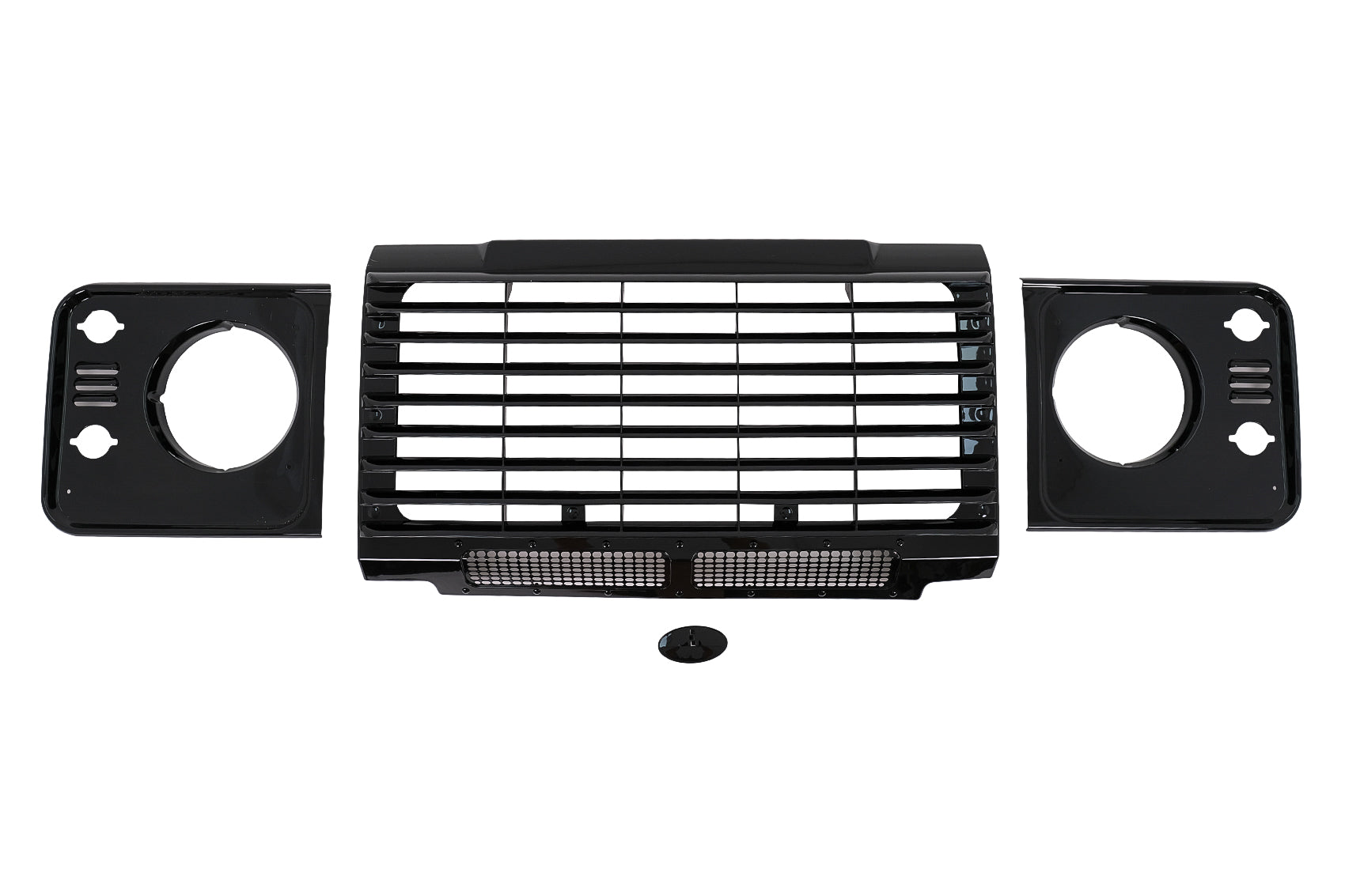 Kühlergrill Scheinwerfer Abdeckungen für Land Rover Defender L316 1990–2016 Schwarz Carpartstuning Austria