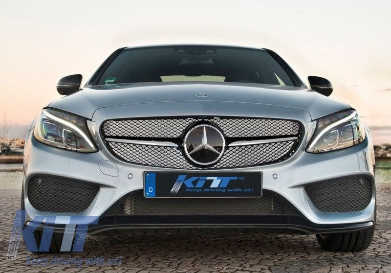 Kühlergrill für Mercedes C-Klasse W205 S205 C205 A205 2014-2018 C63 Look CarPartsTuning