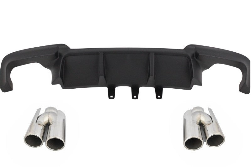 Doppelausgang Diffusor für BMW 5er F10 F11 2011-2017 M-Look Schalldämpfer Tipps CarPartsTuning