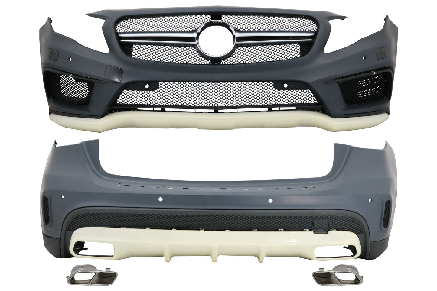 Body kit für Mercedes GLA X156 2014-2016 Stoßstange Auspuff Tipps Diffusor CarPartsTuning