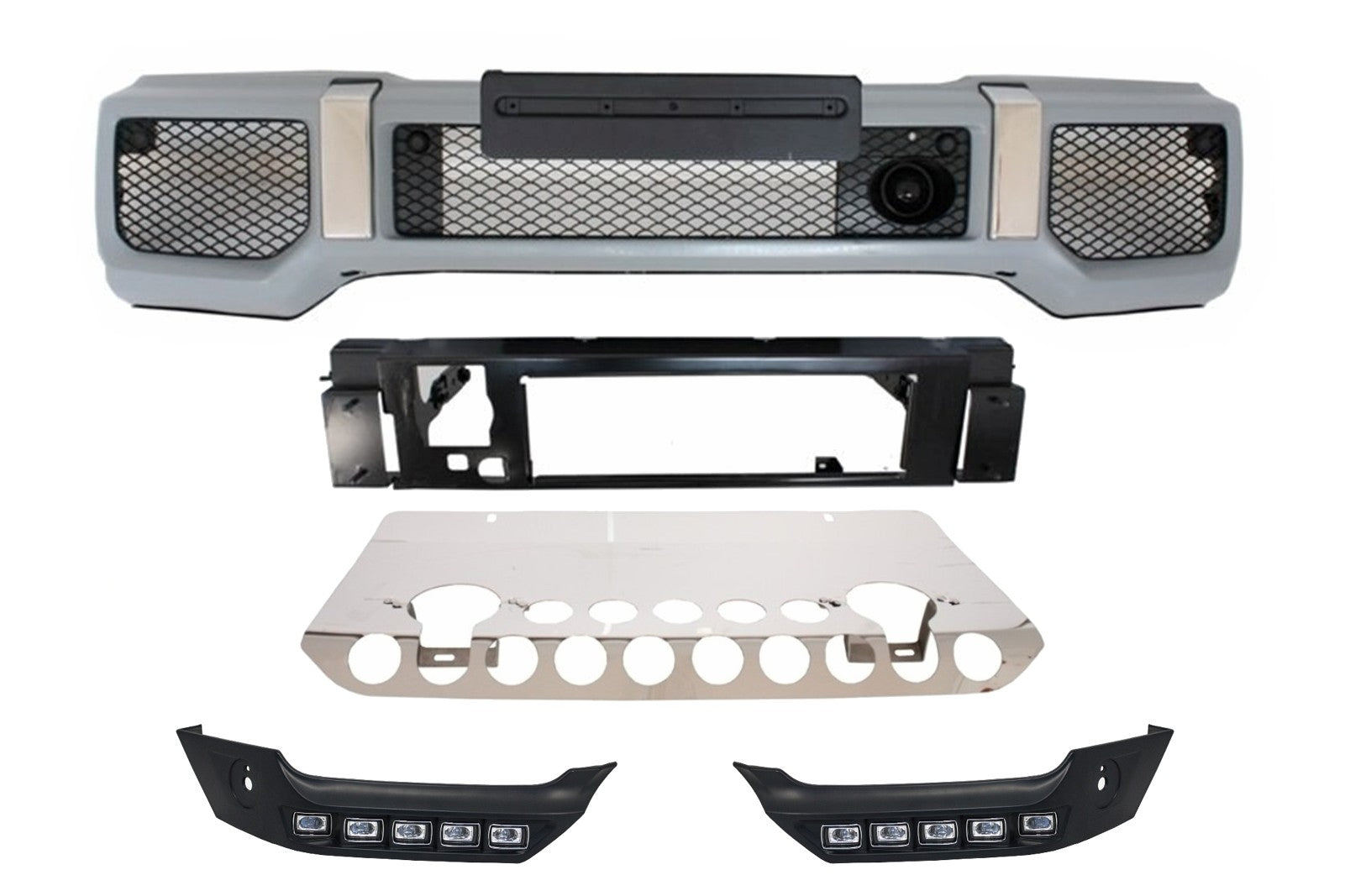 Unterfahrschutz für MERCEDES G-Klasse W463 89-17 DRL Lights Bumper G65 Design CarPartsTuning