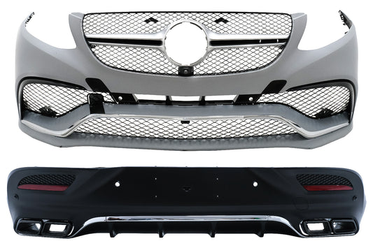 Body Kit für Mercedes GLE Coupe C292 15+ Stoßstange Auspuff Endrohre Schwarz CarPartsTuning