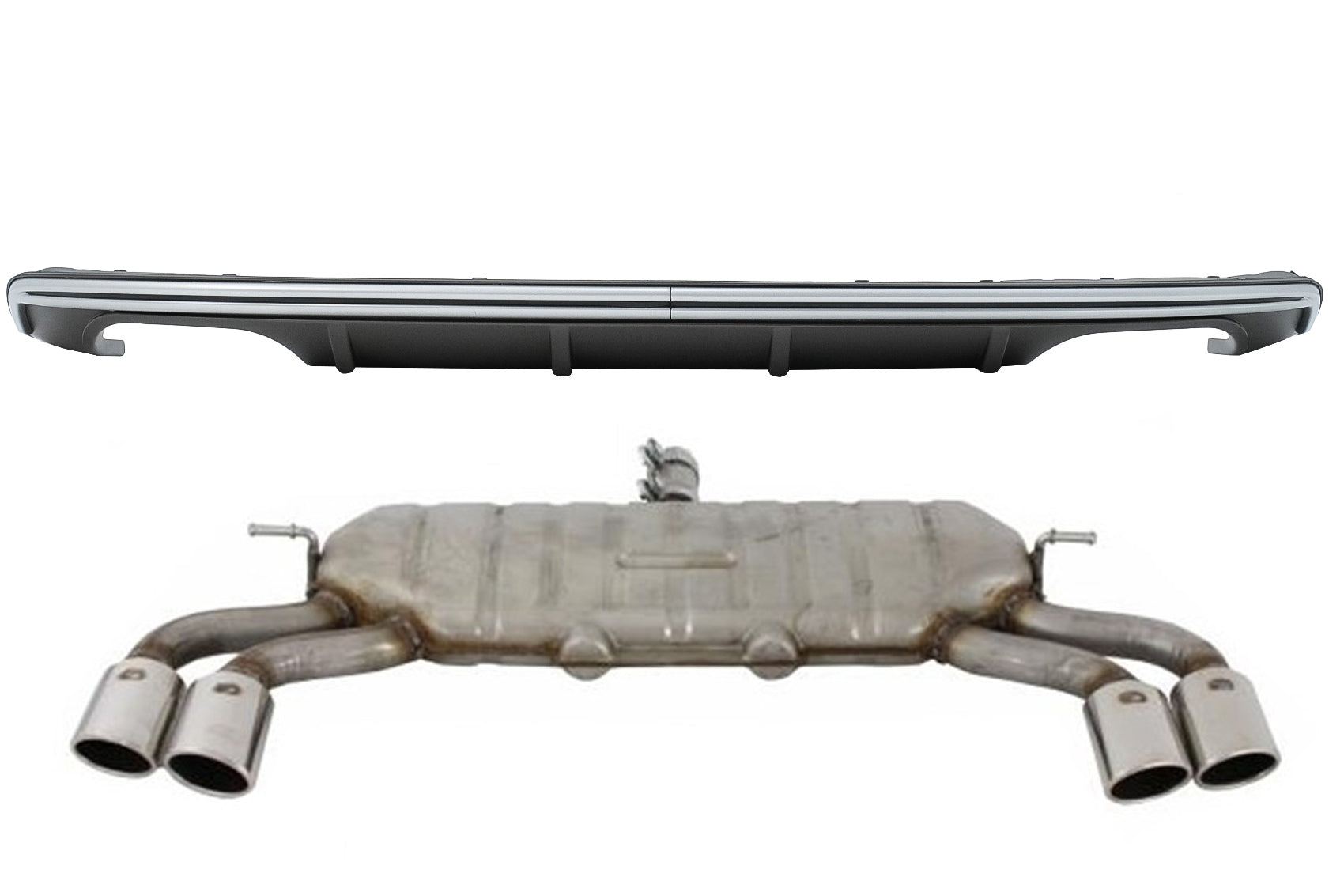 Luftverteiler für Audi A3 8V Schrägheck Sportback 12-15 Auspuff S3 Look CarPartsTuning