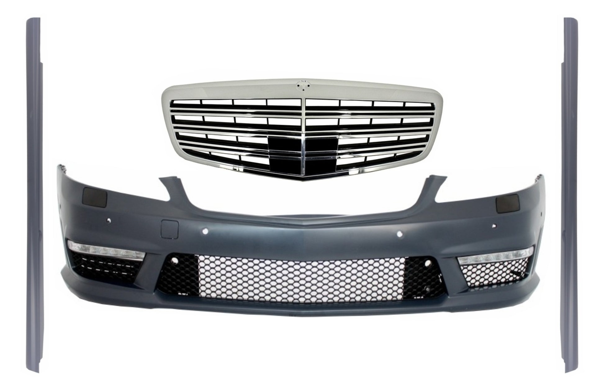 Stoßstange für Mercedes W221 05-10 Kühlergrill Seitenschweller S63 S65 Look CarPartsTuning