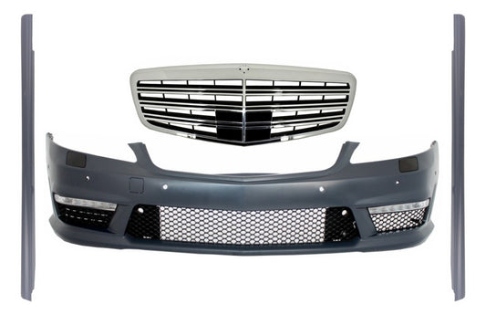 Stoßstange für Mercedes W221 05-10 Kühlergrill Seitenschweller S63 S65 Look CarPartsTuning