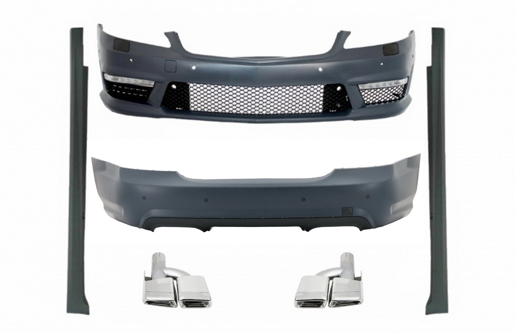 Body Kit für Mercedes S-Klasse W221 05-13 SWB Auspuff S63 S65 Look CarPartsTuning