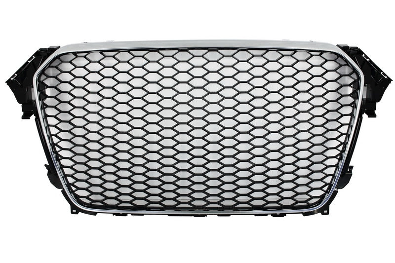 Kühlergrill für AUDI A4 B8 MOPF RS Look Mit/ohne PDC Schwarz/Chrom ohne Emblem- CarPartsTuning