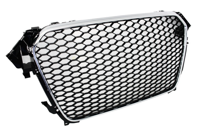 Kühlergrill für AUDI A4 B8 MOPF RS Look Mit/ohne PDC Schwarz/Chrom ohne Emblem- CarPartsTuning